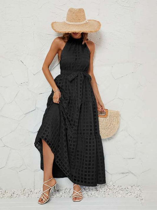 Vestido tipo maxi elegante para verano y eventos casuales negro