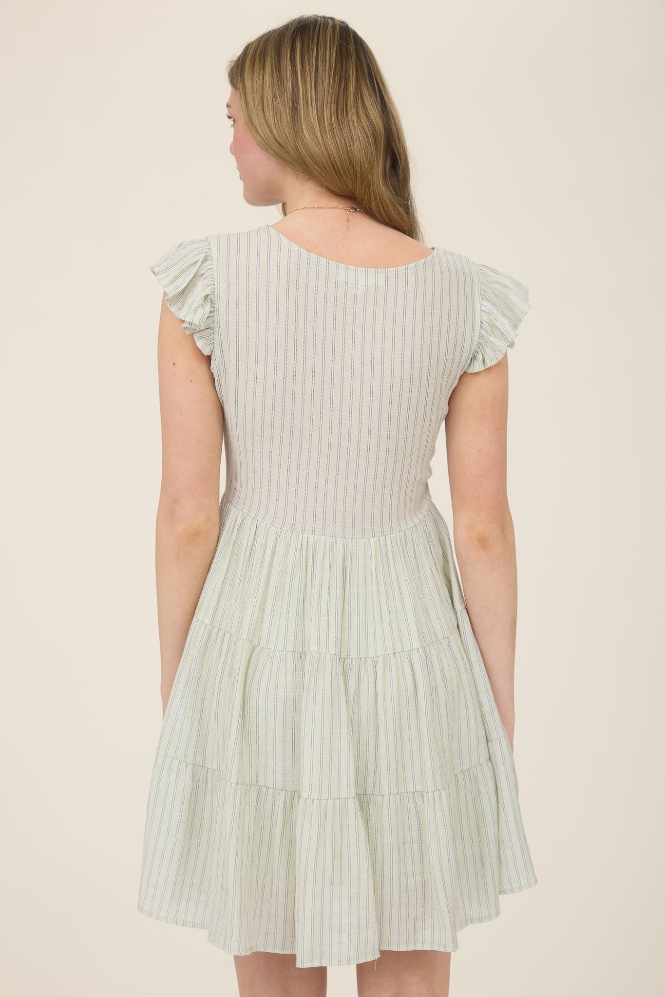 Vestido Casual verde con botones