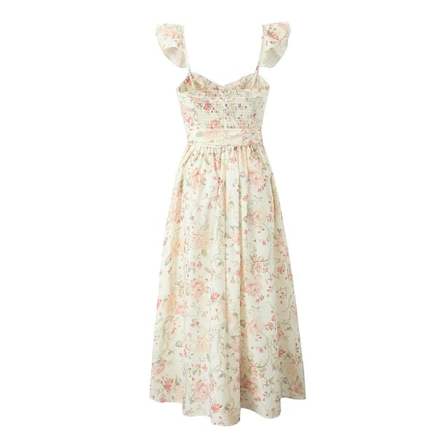 Vestido midi print floral. Talla Pequeña