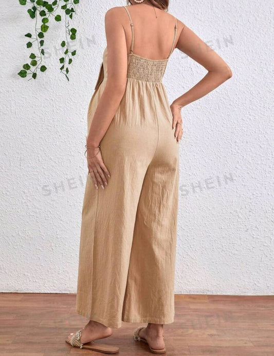 Jumpsuit crema maternidad