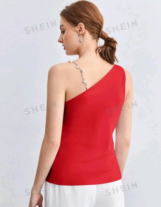 Blusa asimetrica roja