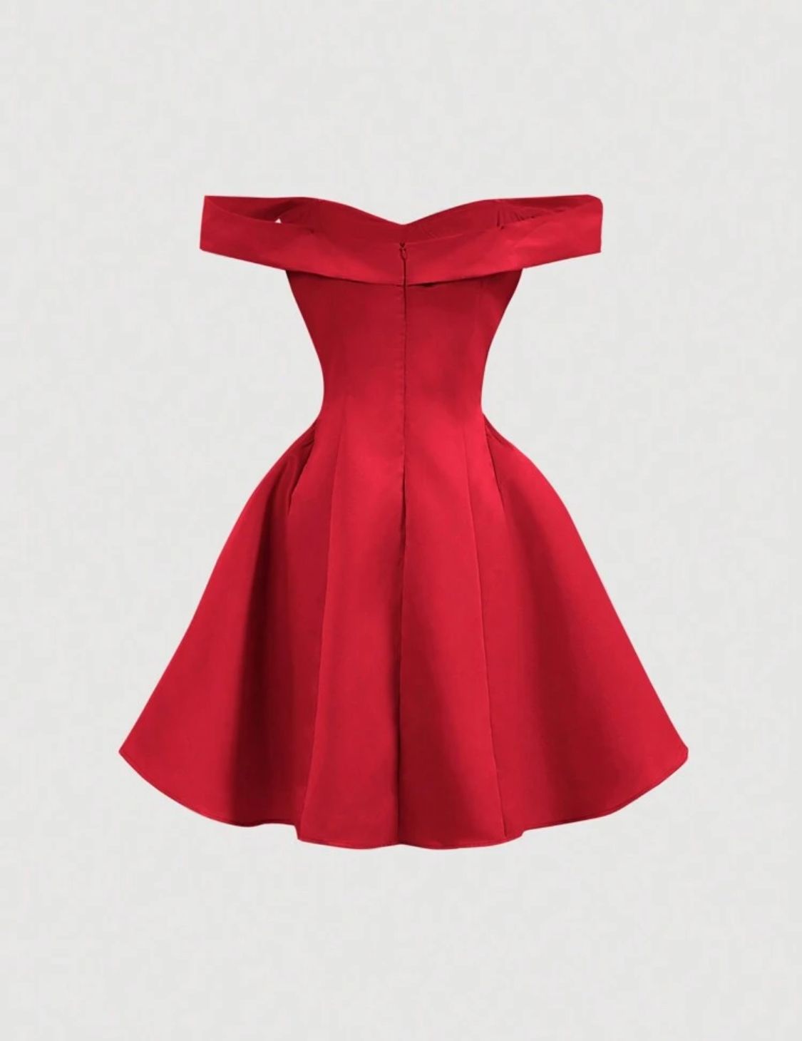 Vestido rojo corto hombros descubiertos