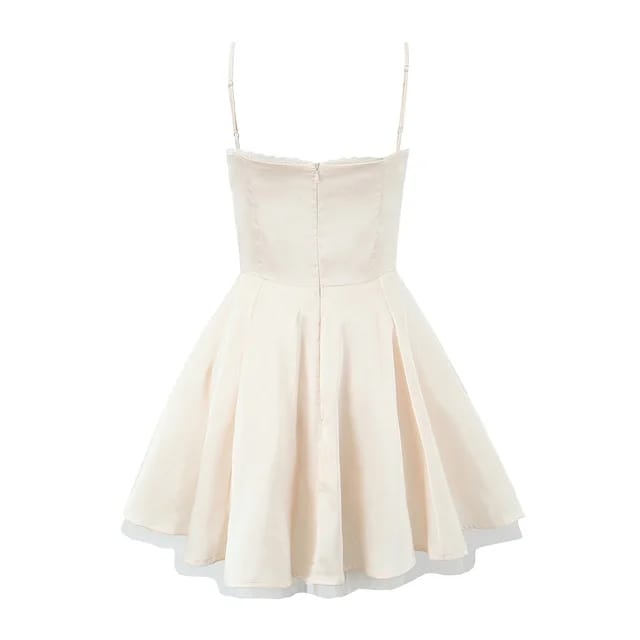 Vestido satin con tutu crema