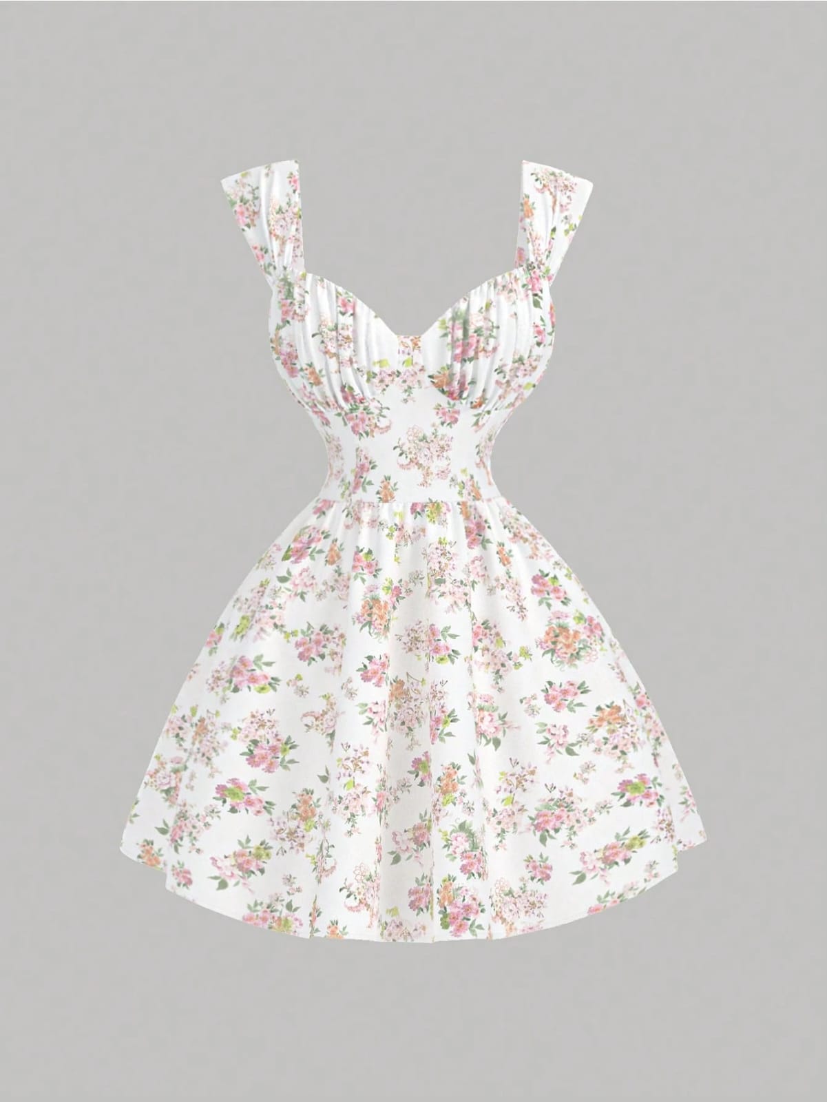 Vestido corto blanco estampado floral