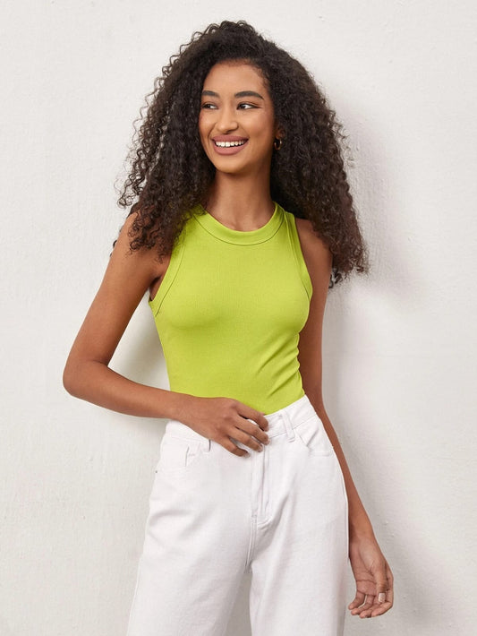 Blusa Basic sin mangas Limón