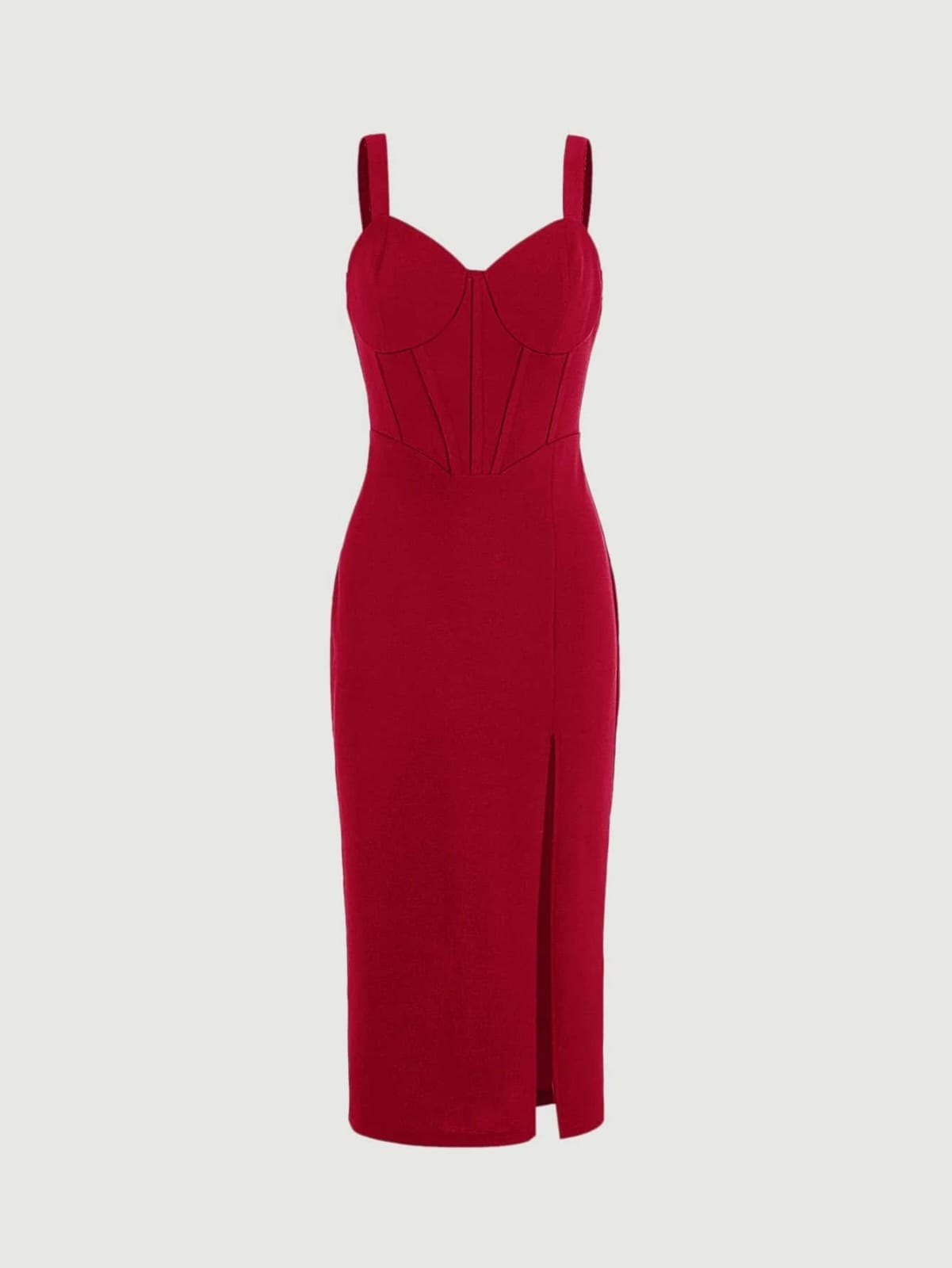Vestido midi- rojo de tirantes