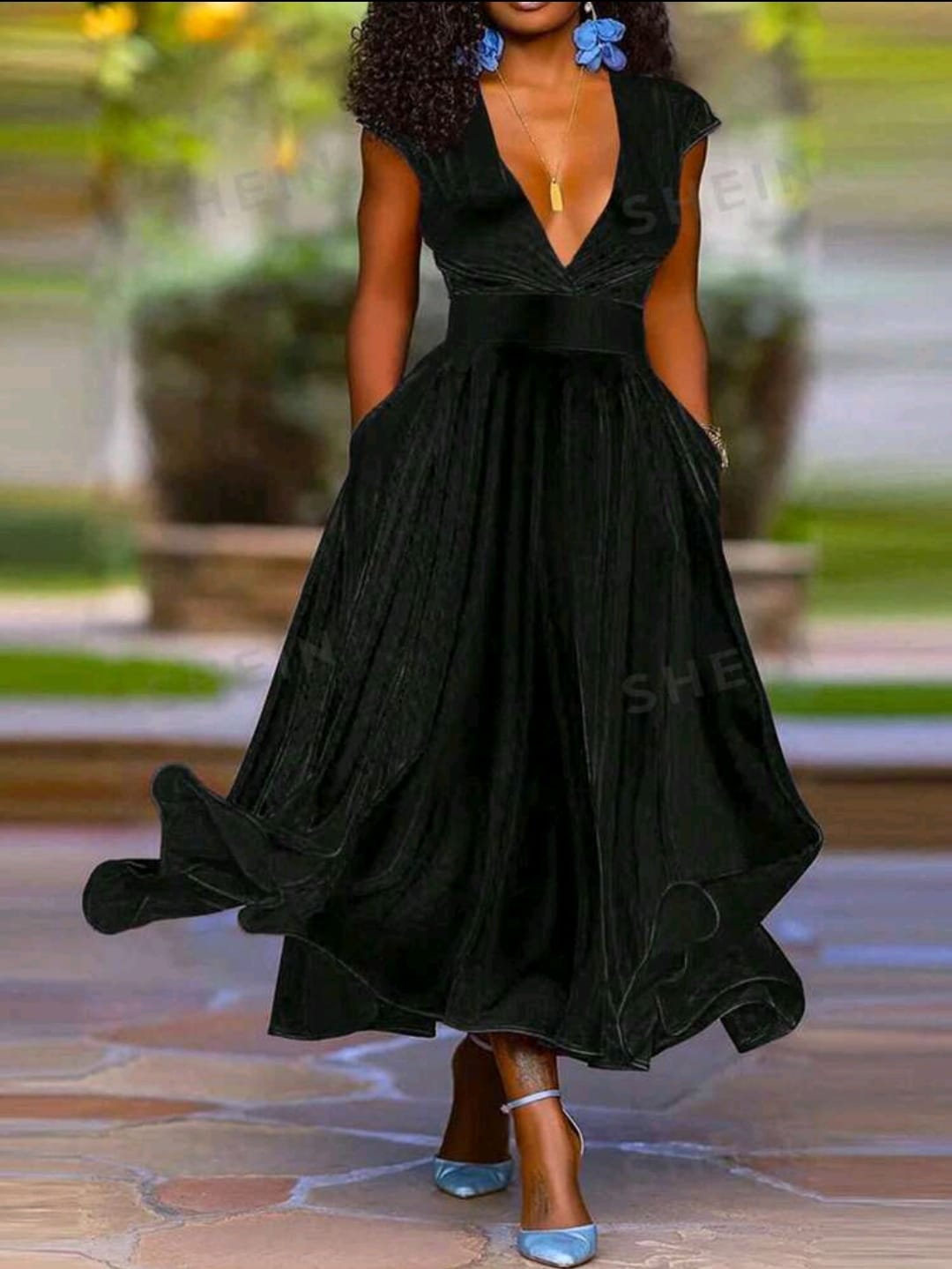 Vestido largo elegante negro