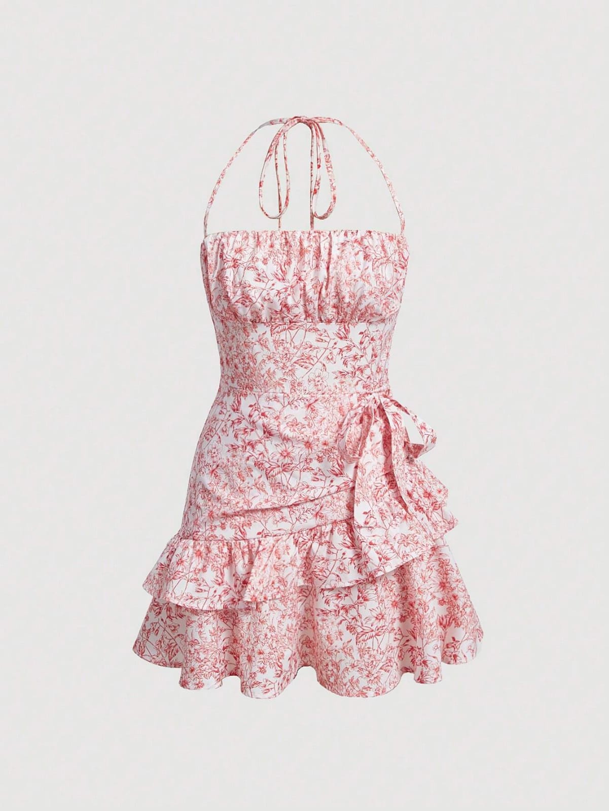 Vestido de lazo de amarrar atras rojo corto