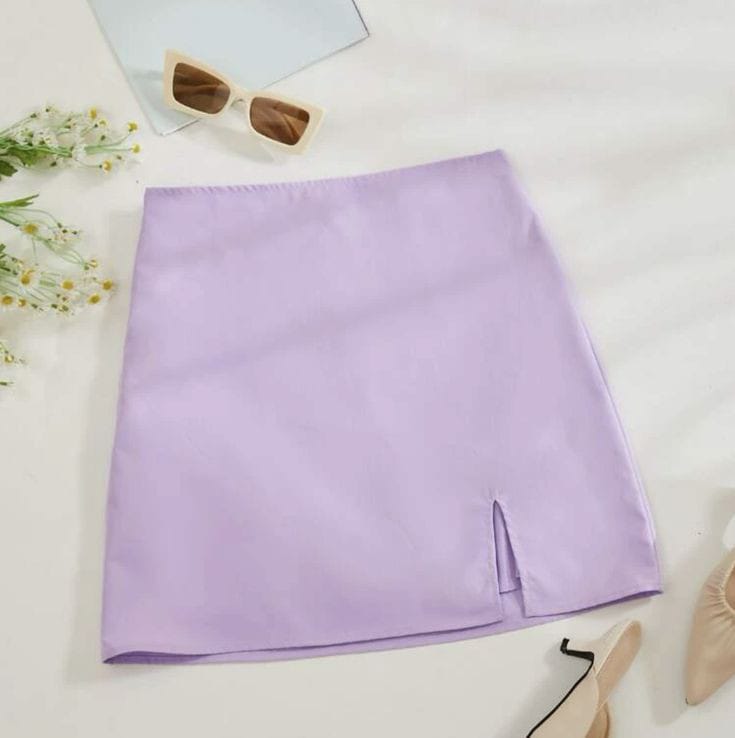 Falda lila Corta