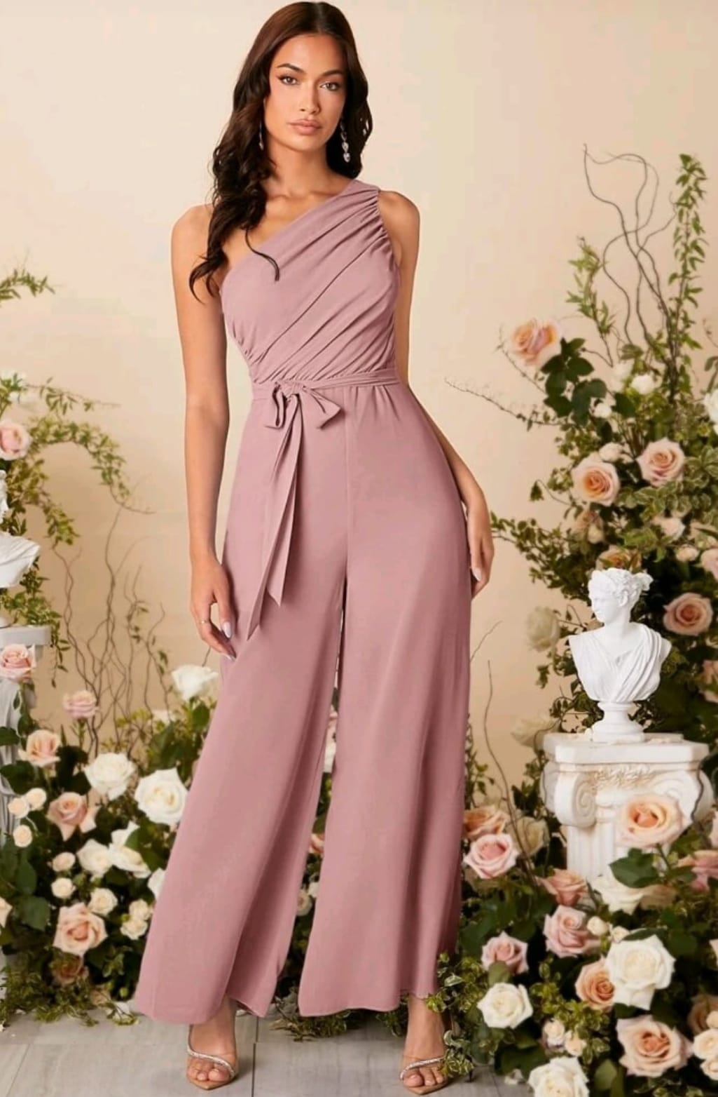 Jumpsuit rosado de una manga