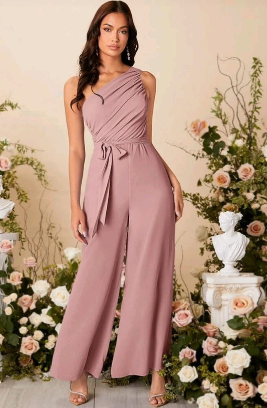 Jumpsuit rosado de una manga
