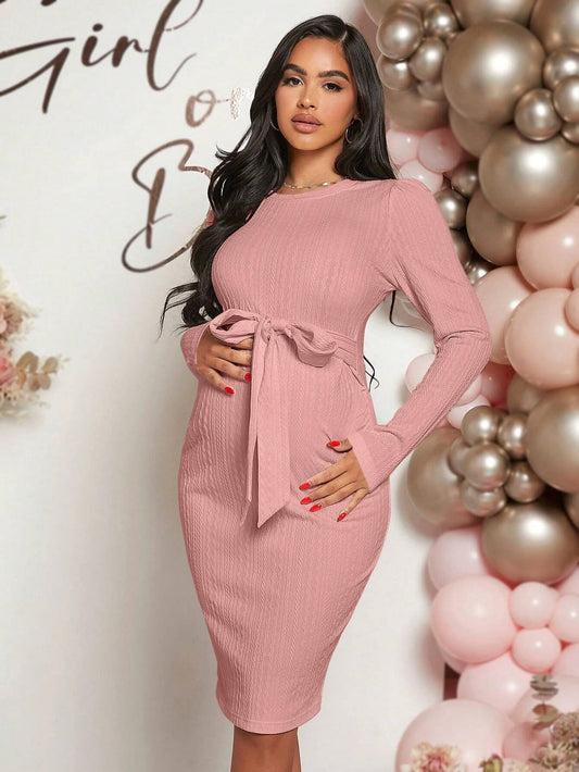 Vestido maternidad ajustado rosa