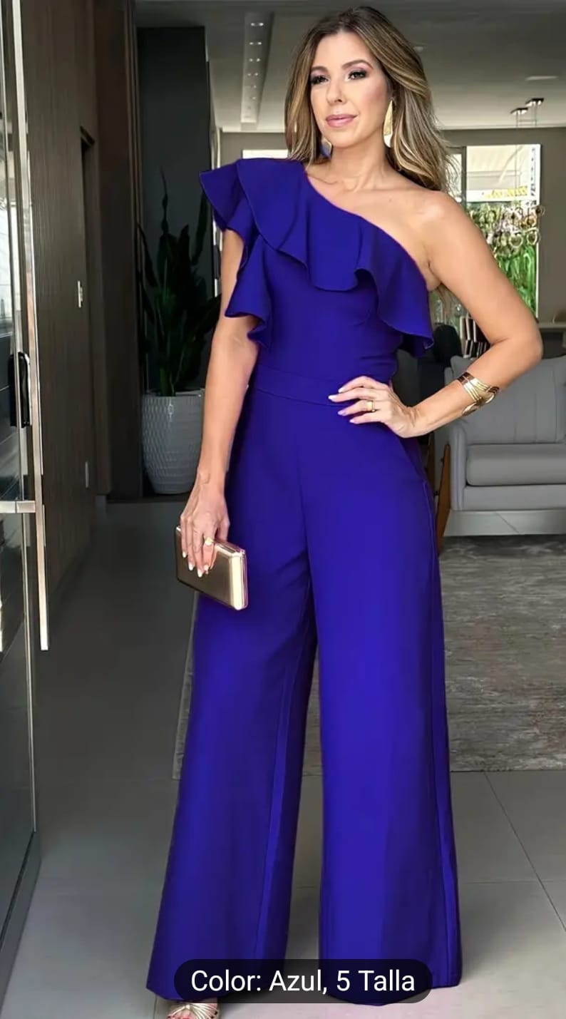 Jumpsuit asimetrico elegante azul