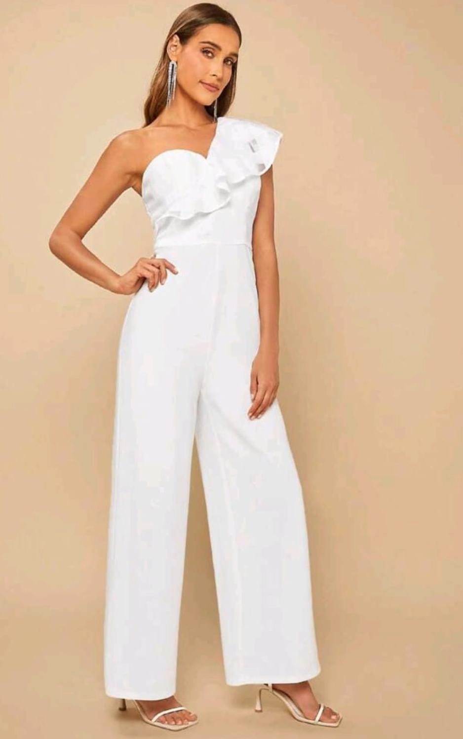 Jumpsuit blanco de una manga