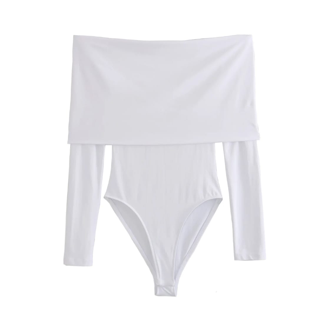 Bodysuit sin hombro manga larga