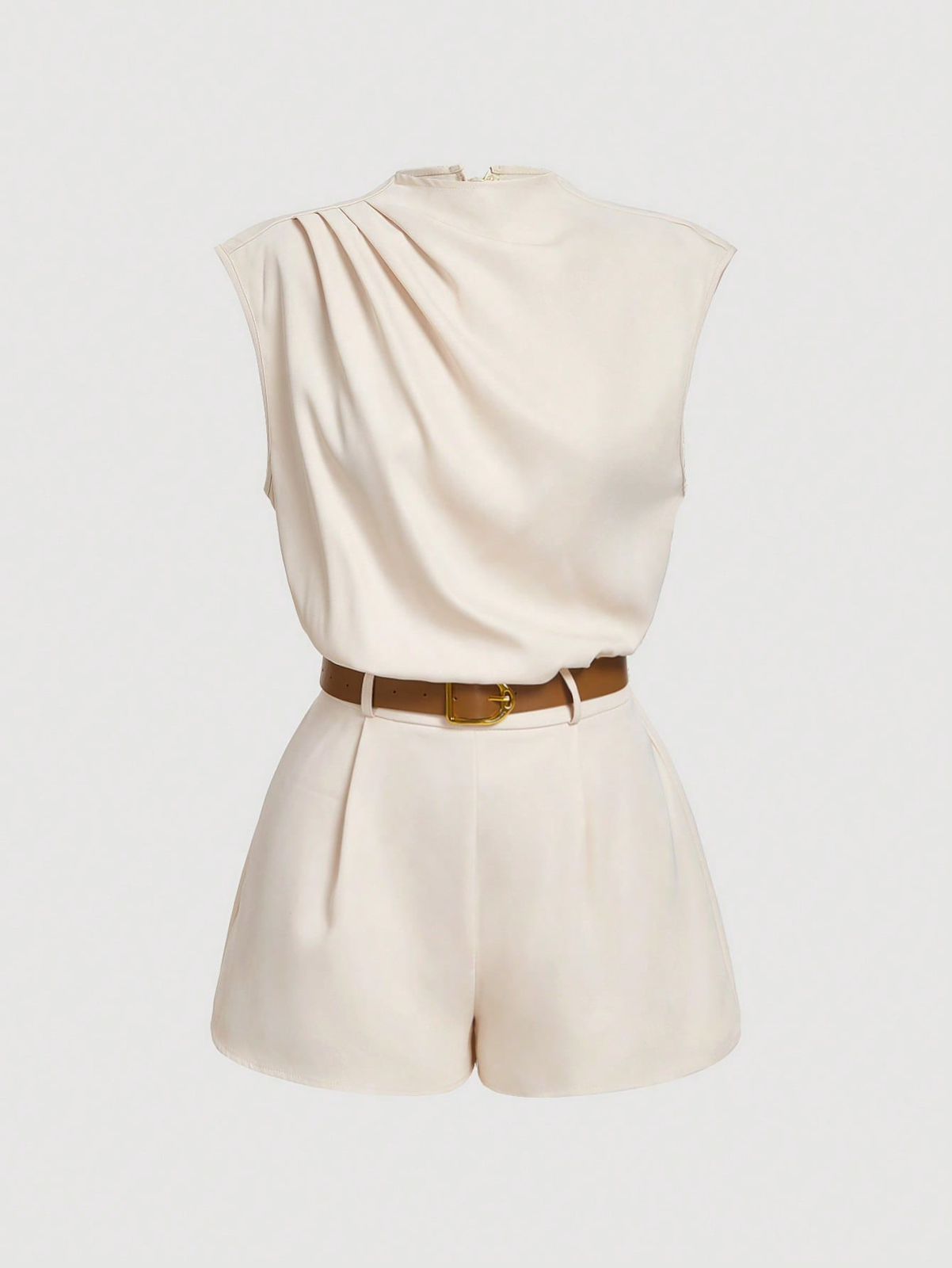 Romper de mujer color crema elegante sin mangas incluye faja