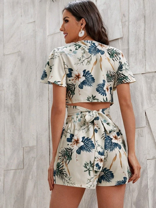 Conjunto de top y short estampado