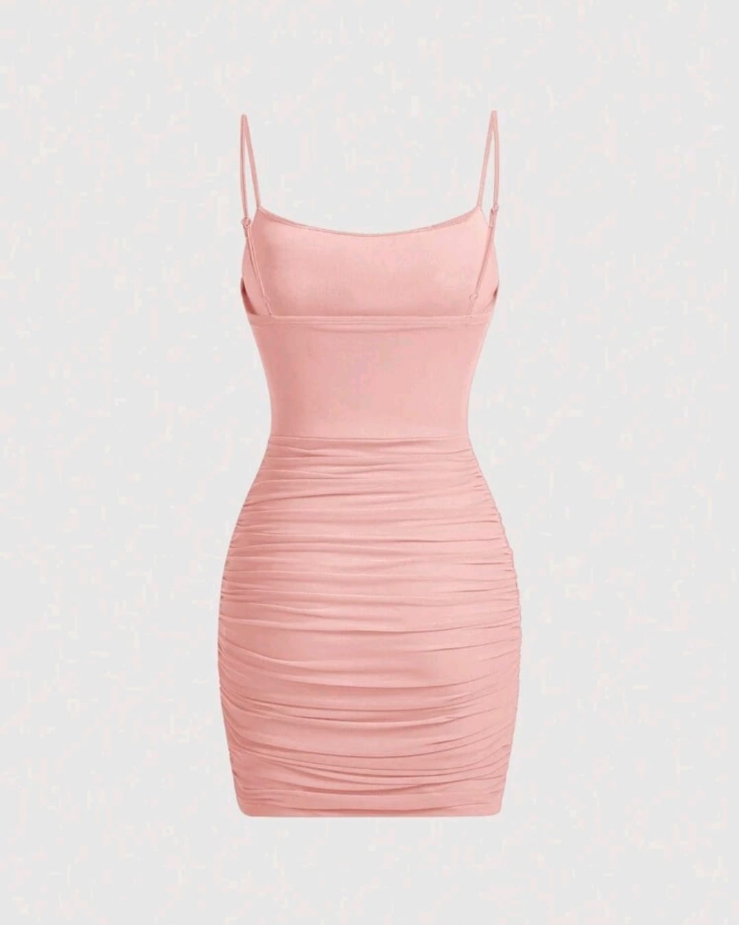 Vestido ajustado malla rosa de tirantes, corto