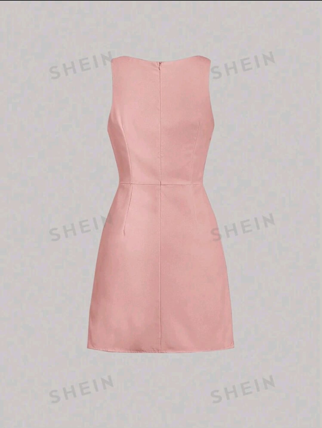 Vestido corto Rosado con ribette sin mangas