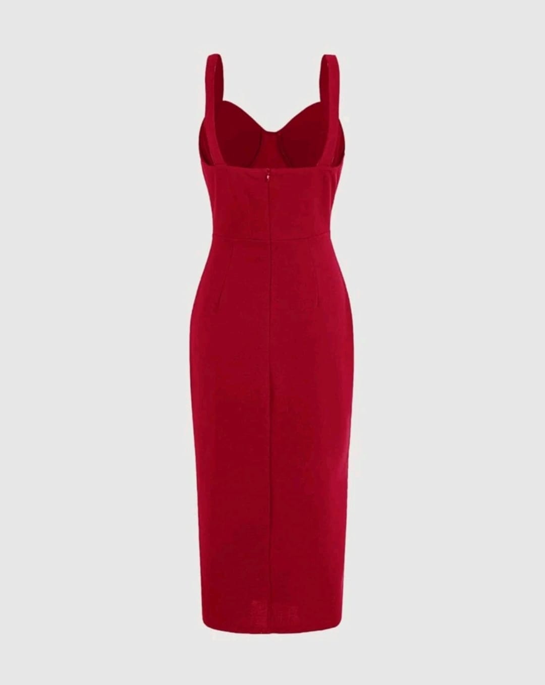 Vestido midi- rojo de tirantes