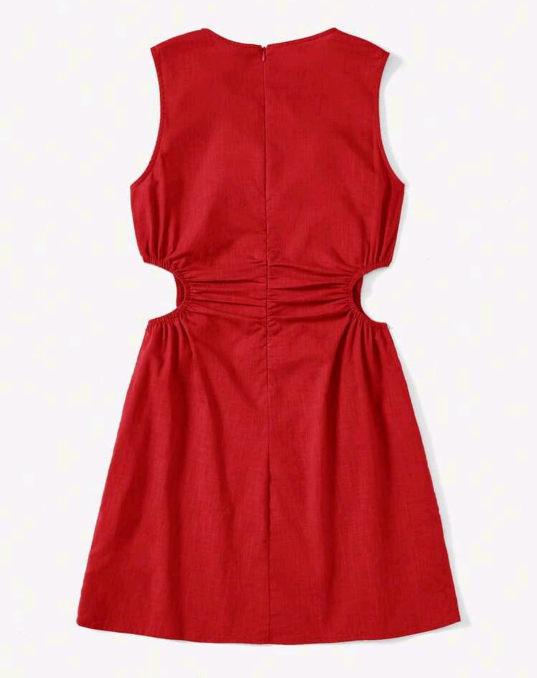 Vestido Rojo abertura en cintura sin mangas