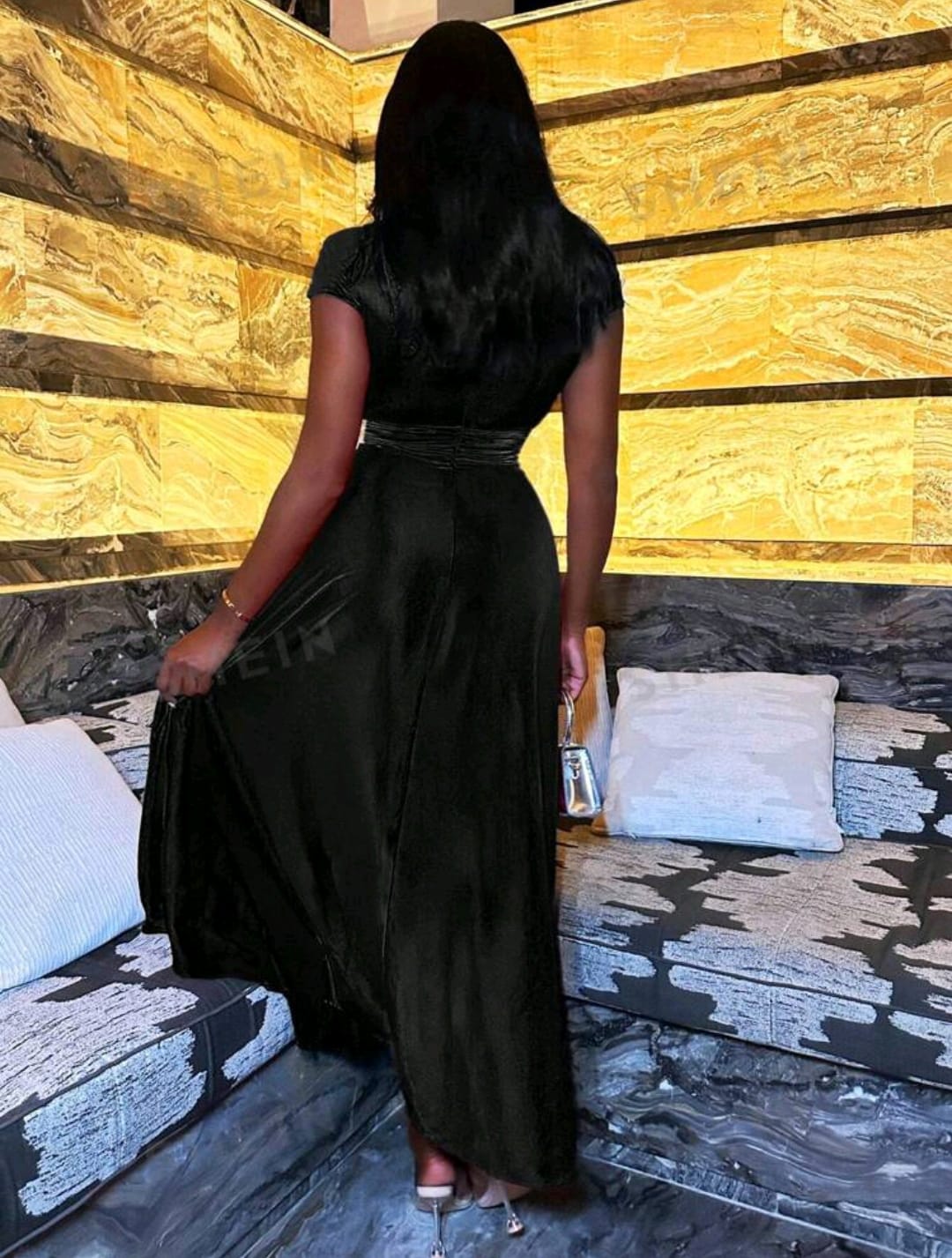 Vestido largo elegante negro
