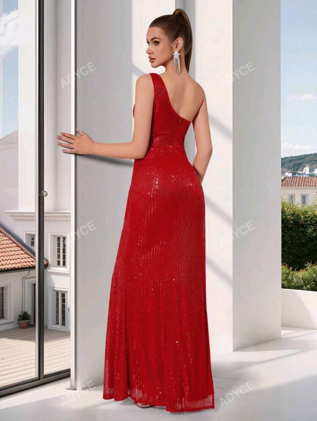 Vestido gala brillante Rojo