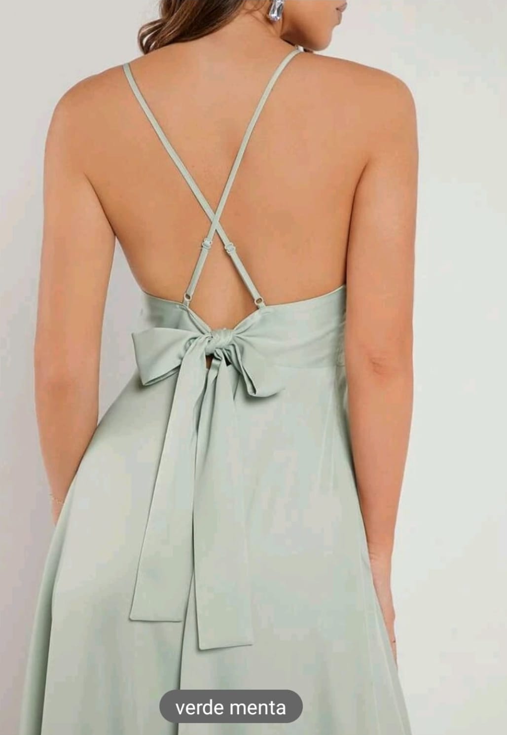 Vestido largo de noche menta largo elegante