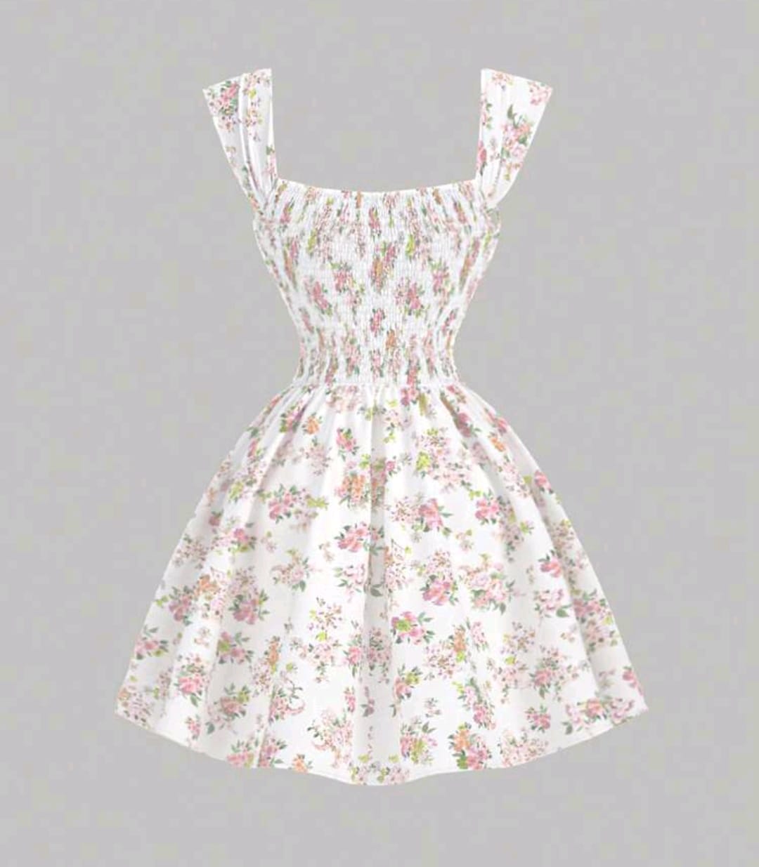 Vestido corto blanco estampado floral