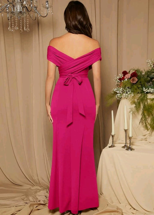 Vestido fucsia largo