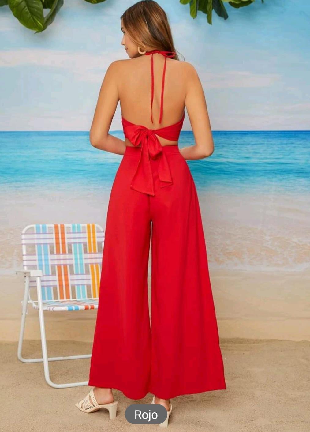 Jumpsuit rojo espalda abierta