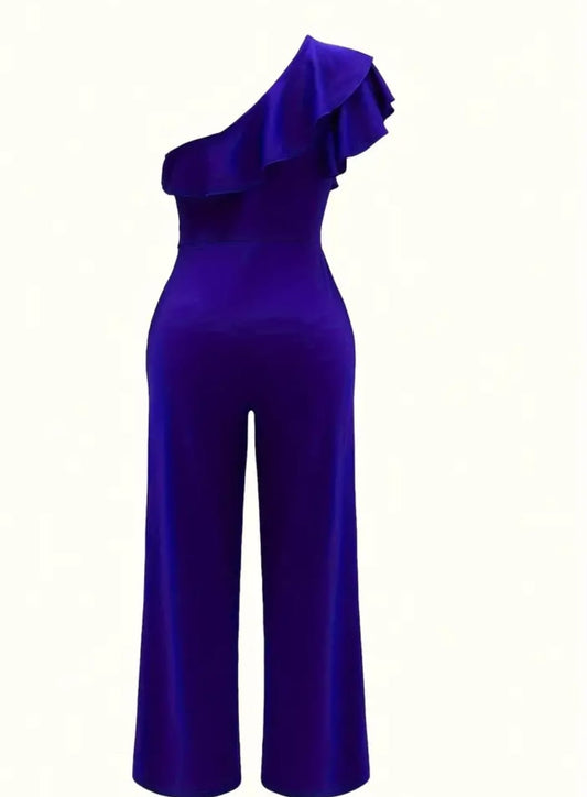 Jumpsuit asimetrico elegante azul