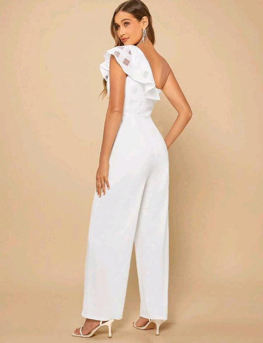 Jumpsuit blanco de una manga