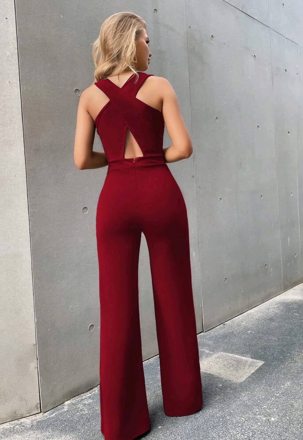 Jumpsuit rojo vino