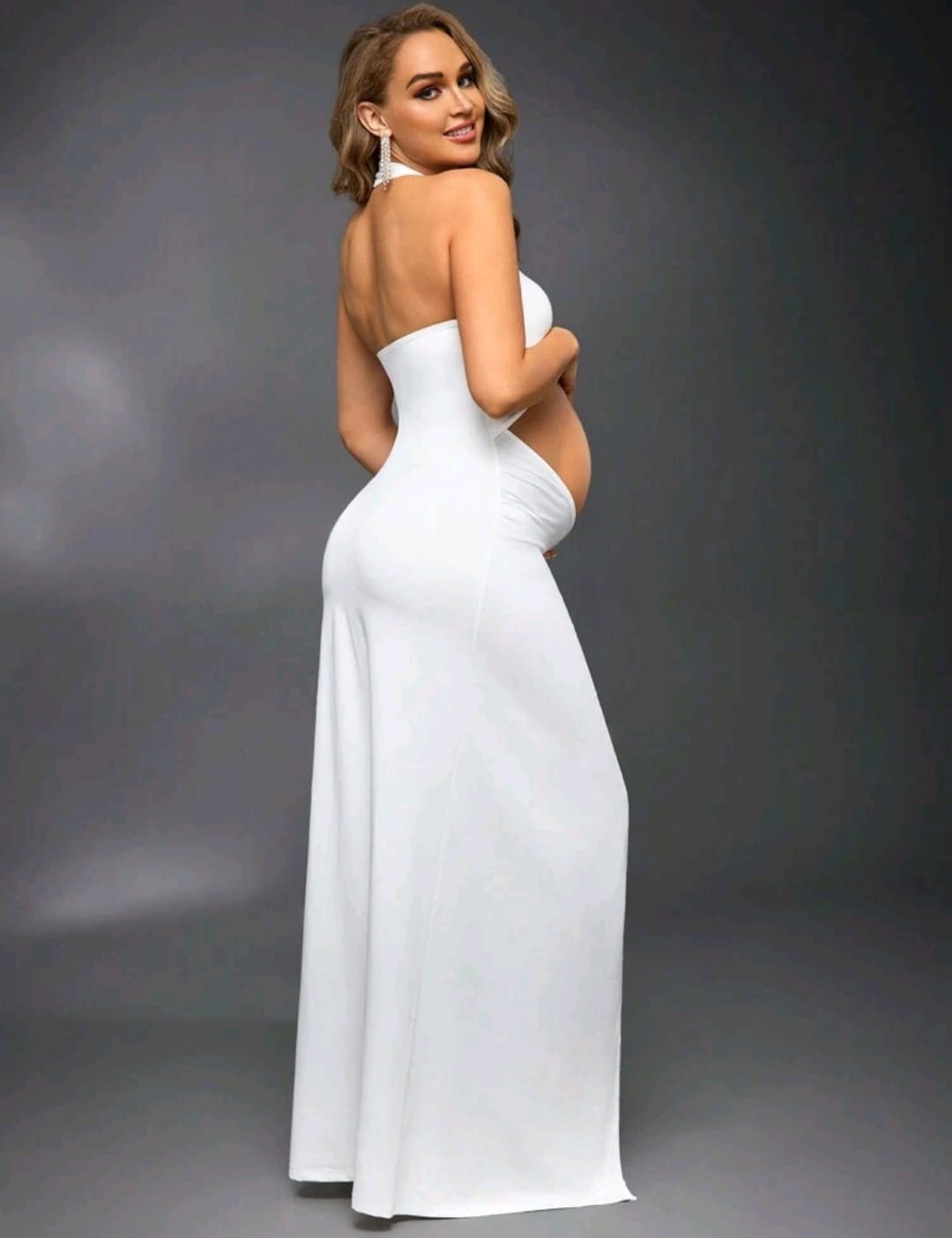 Vestido de embarazo para sesión fotográfica Blanco