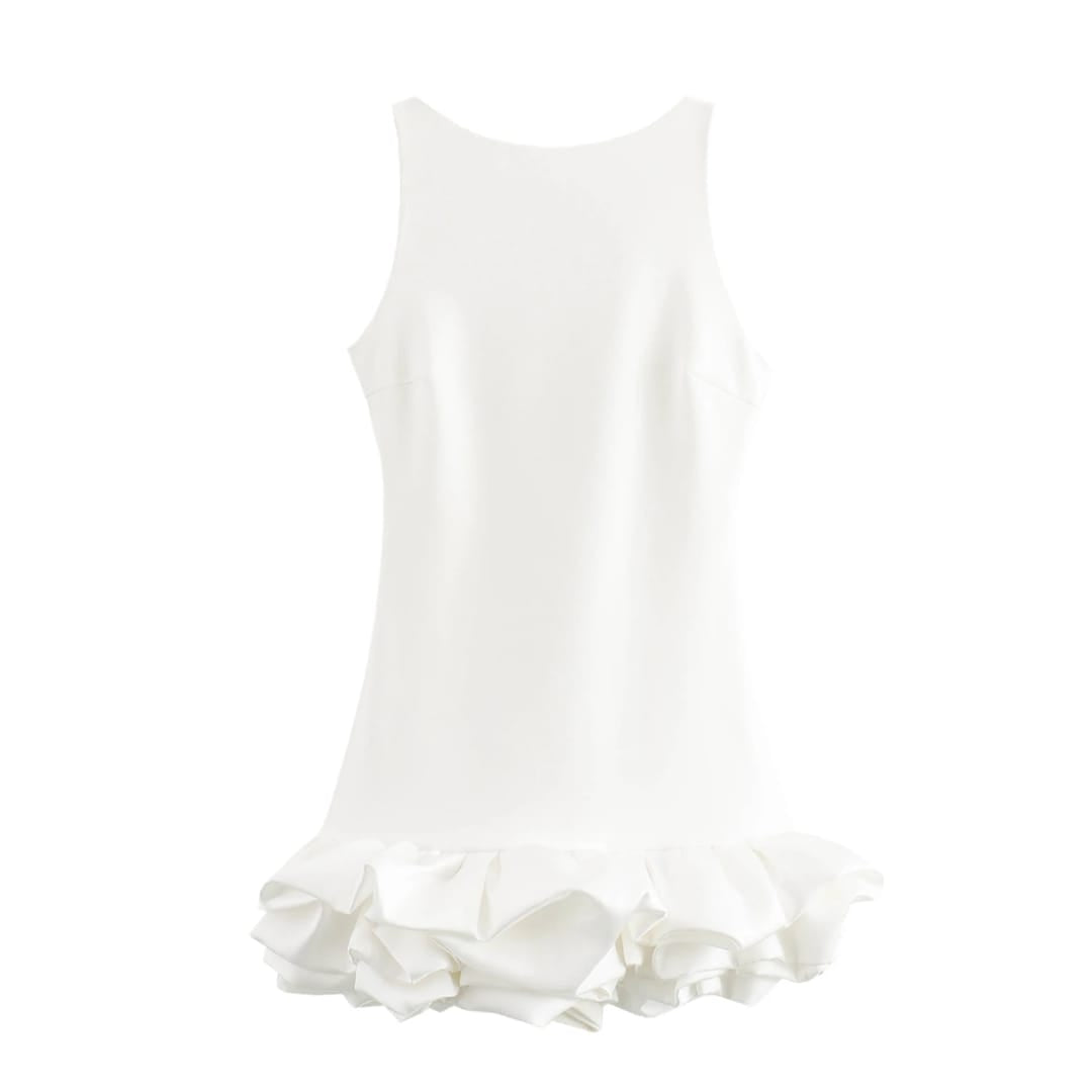 Vestido corto para graduaciónes, eventos, tipo coctel falda fruncida