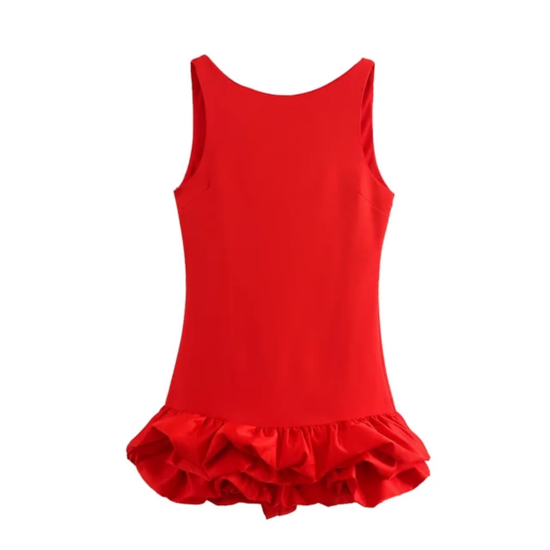 Vestido corto para graduaciónes, eventos, tipo coctel falda fruncida