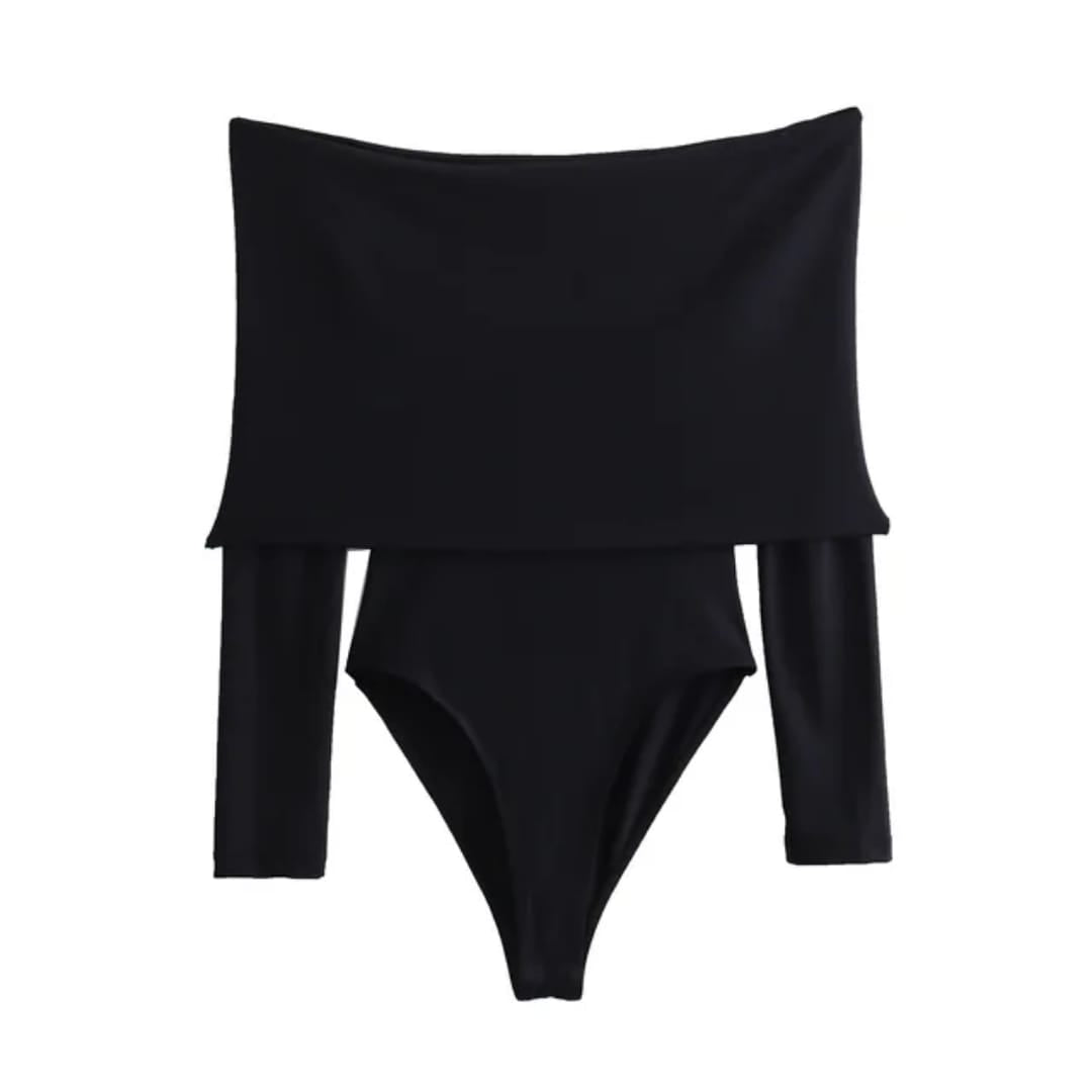 Bodysuit sin hombro manga larga
