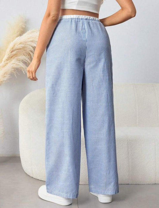 Pantalones de maternidad sueltos ajustables de la pancita color celeste