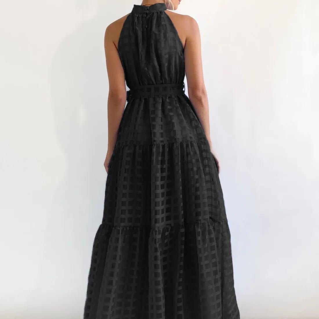 Vestido tipo maxi elegante para verano y eventos casuales negro