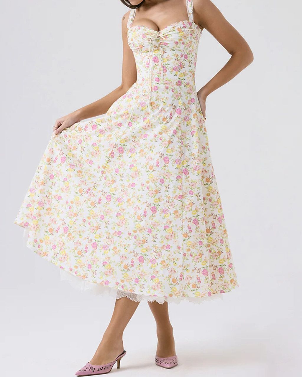 Vestido midi estampado floral Talla pequeña