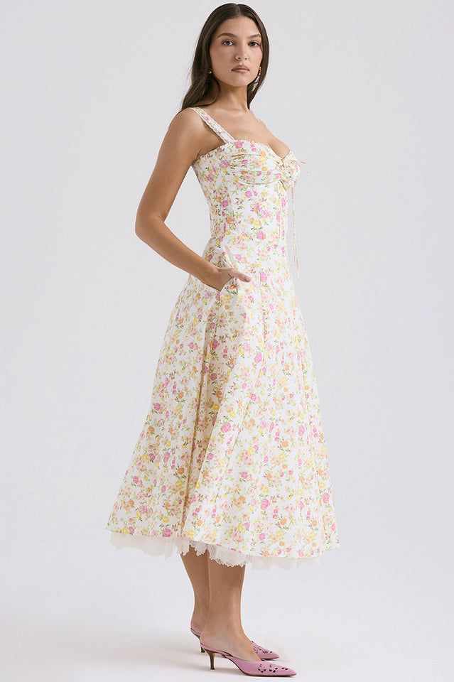 Vestido midi estampado floral Talla pequeña