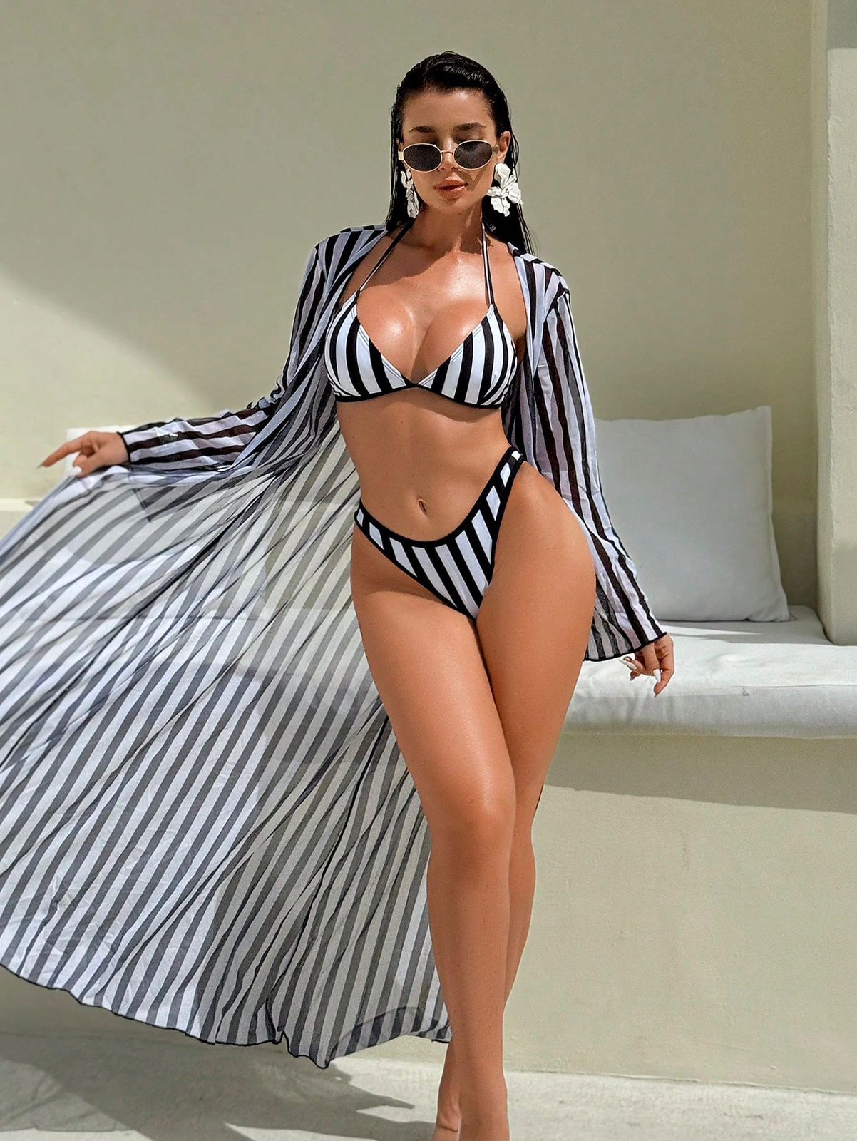 Traje de baño de tres piezas