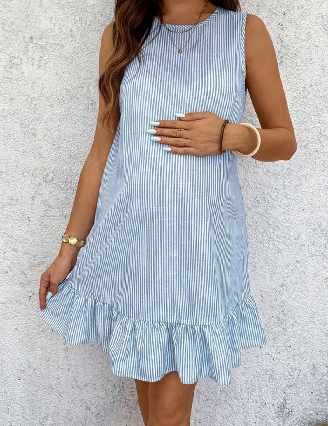 Vestido maternidad celeste corto