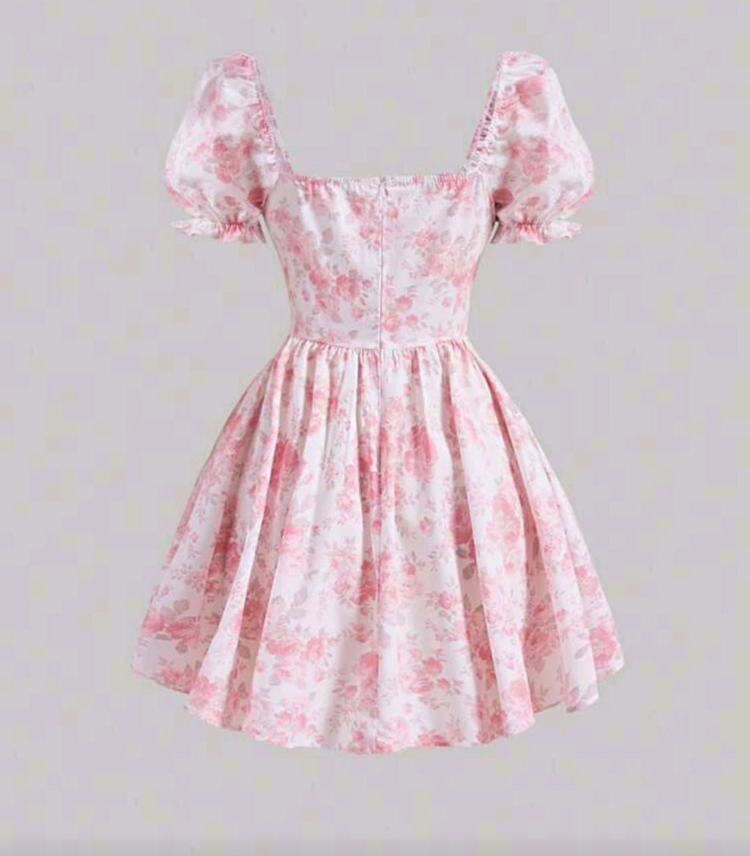 Vestido coquette rosa con corset