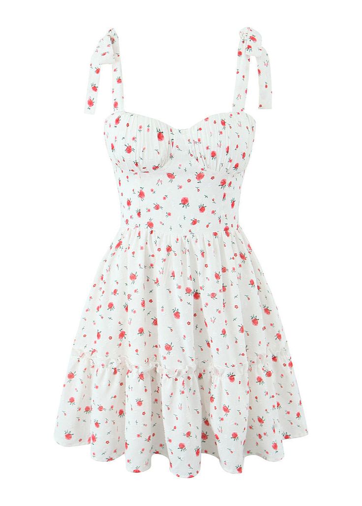 Vestido estilo coquette corto con tirantes, con corset, perfecto para verano, bautizos, brunch color blancoy eventos casuales