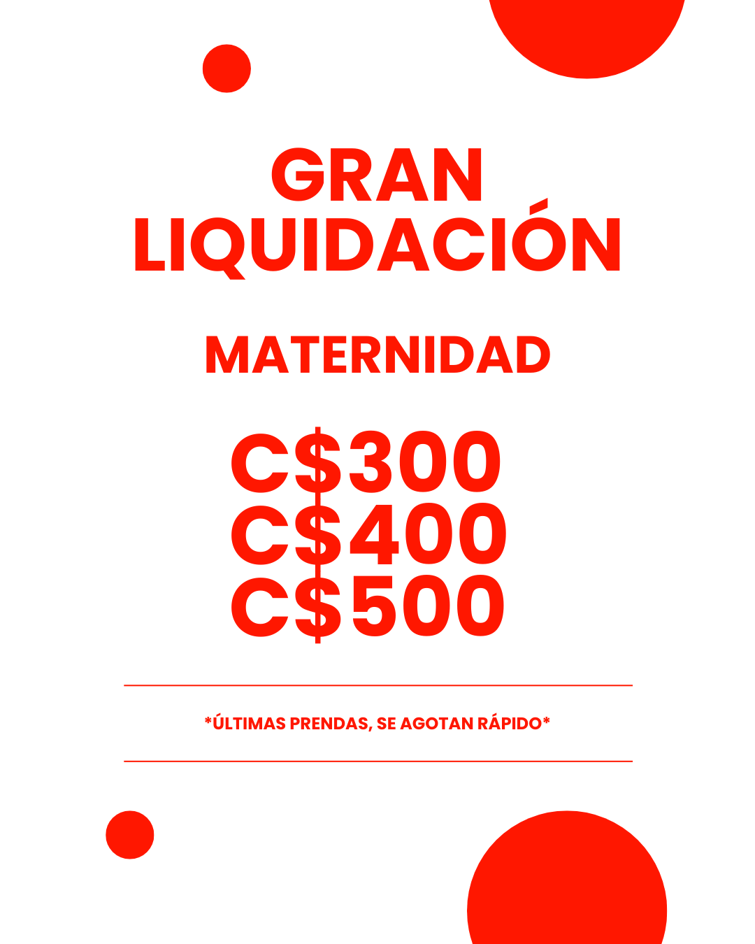Maternidad en Liquidación