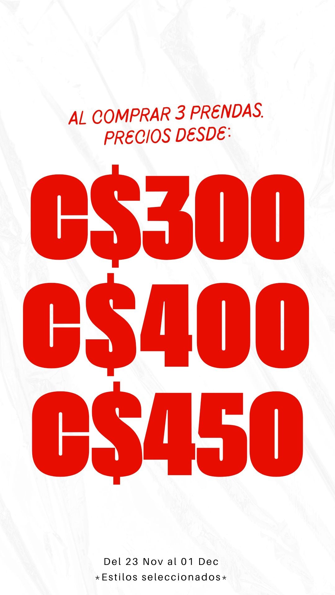 Black Week: C$300-$450