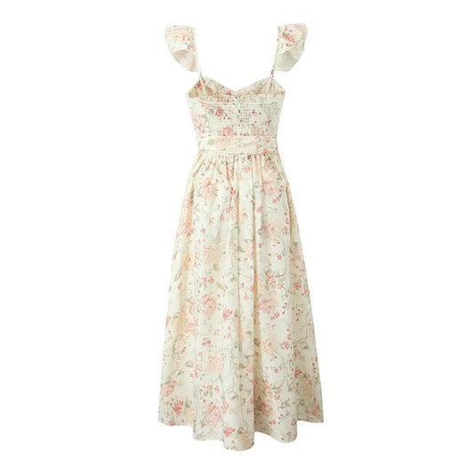 Vestido midi print floral. Talla Pequeña