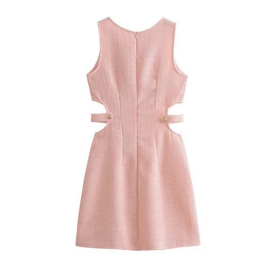 Vestido con aberturas estilo Old Money Rosa corto